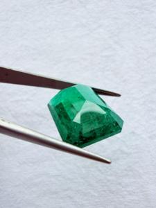 Pierre précieuse synthétique de qualité supérieure, émeraude verte, taille octogonale, pour bague, bijoux de mariage, Inde - Product Image 3