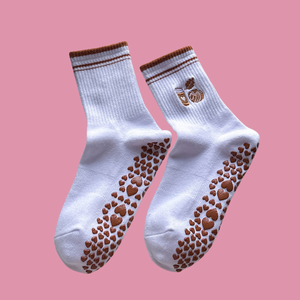 Wholesale Custom Design Striped Cotton Women Athletic <b>Socks</b> Non Slip Silicone <b>Grip</b> Yoga Pilates <b>Socks</b> - Product Image 5