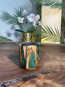 Soporte contemporáneo de resina epoxi y madera natural Bakhoor Mubkhar árabe Premium para decoración de fragancia Bukhoor, incienso y Oud - Product Image 3