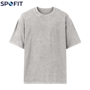 T-shirt unisexe délavé à l'acide, style vintage streetwear, coupe oversize à épaules tombantes pour hommes et garçons – Vente en gros - Product Image 6