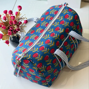 Bolsa de Viaje de Lona Acolchada de Algodón Vintage, Bolsa de Viaje Grande de Lujo para Fin de Semana, para Hombres y Mujeres, para Vacaciones, Pernoctaciones, Personalizada - Product Image 1