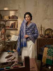 Écharpe turque en pashmina de luxe, châle ethnique jacquard à motifs de feuilles, hijab fantaisie de style indien pour femme, écharpe d'automne en polyester - Product Image 5