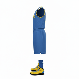 Conjunto de camiseta de baloncesto azul personalizada, sin mangas, que absorbe la humedad, unisex, para adultos, números del equipo 37, estampado sublimado - Product Image 3