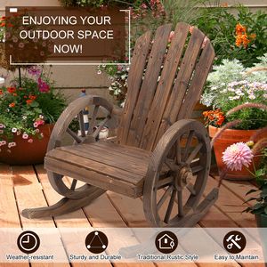 Sedia a dondolo Adirondack per esterni per tutte le stagioni con schienale a doghe oversize per patio, portico, bordo piscina o giardino - Product Image 5