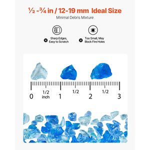 Verre réfléchissant pour foyer, 10 LBS/4,5 KG, 3/4 pouce (19,05 mm), verre de feu haute brillance pour pierres de paysage et accessoires de cheminée - Product Image 5