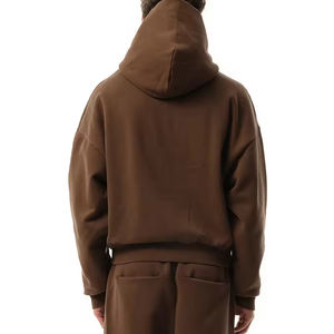 Sudadera con Capucha para Hombre, Talla Grande, Color Sólido, Estilo Casual, Invierno, Bordada y Personalizada, con Cierre, Fabricación OEM ODM, Venta al Por Mayor - Product Image 6