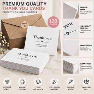 Carte de remerciement personnalisée, emballage de luxe, carte insérée, carte cadeau de mariage, papeterie imprimée pour emballage de marque et client - Product Image 4