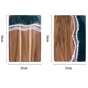 Handmade Wood <b>Cheese</b> Board with Epoxy Resin Cutting Board Charcuterie Boards and Serving Tray Gift for Kitchen - Product Image 6