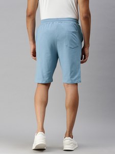 Shorts Bermuda en coton bleu clair pour homme, qualité supérieure 100%, avec taille élastique et poche arrière, style décontracté - Product Image 4