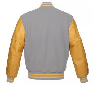 Chaqueta Universitaria de Alta Calidad al por Mayor para Hombre, Chaqueta Universitaria de Béisbol Personalizada con Mangas de Cuero y Bordado Chenille - Product Image 4