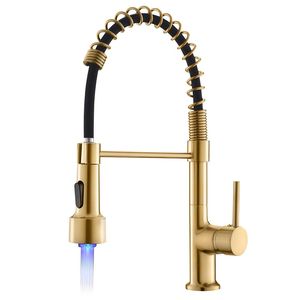 Rubinetto da Cucina Commerciale Monocomando con LED e Doccetta Estraibile per Lavello - Product Image 4