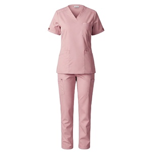 OEM Custom Service Hot Sale Woven <b>Polyester</b>/<b>Rayon</b> Seamless Fusing Medical Scrubs Uniforms Unisex Nurse Uniform Sets V-Neck - Product Image 6