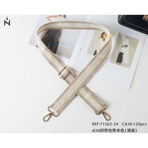 Cinghia in tessuto beige da 4 cm per accessori borsa donna, stile classico e resistente - Product Image 2