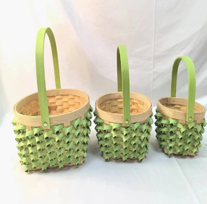 Luxury Simple Tapered Cylindrical Handwoven Bamboo <b>Kitchen</b> Storage Organizer Basket Hanging Functionality for Hotel Use - Product Image 4