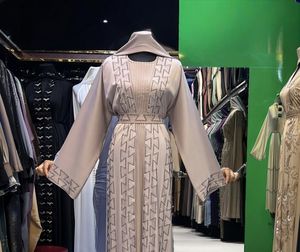 Hot sale 2026 Abaya Stone Work Handmade Sequined Arabic Dubai Style Full Flare Nida Fabric Evening Party Dress - Product Image 1