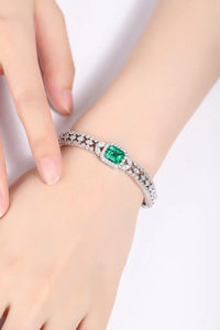 Premium Women's 925 Silver Emerald Cut Diamond <b>Bracelet</b> With IGI Certified Lab grown Diamonds For Wedding Occasion - Product Image 2
