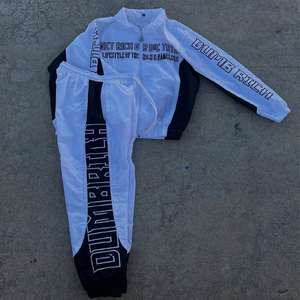 Custom Printed Summer Nylon/Polyester Tracksuit Windbreaker Jacket Zipper Track Sweatpants 2-Piece <b>Set</b> <b>Waterproof</b> Unisex - Product Image 1
