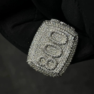 Bague Cocktail de Luxe Personnalisée Hip Hop avec Diamants VVS pour Hommes, Certifiée IGI, en Argent 925 - Product Image 1