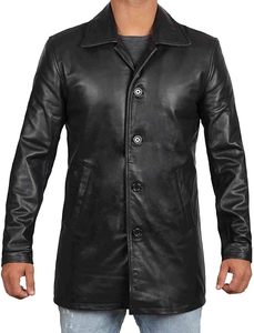 Chaquetas Largas de Cuero Genuino Clásicas de Alta Calidad, Abrigos de Cuero Personalizados OEM Elegantes para Hombre, Ofrecidos a Precios de Mayoreo 2026 - Product Image 4