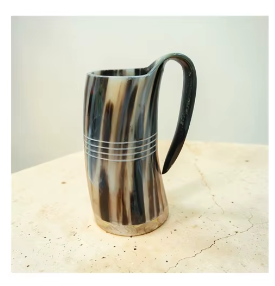 Chope en corne de Viking de qualité supérieure, extra large, polie, avec support en bois, pour le camping et la maison - Product Image 2