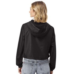 Women's Lightweight Crop Windbreaker Jacket Water Resistant Hooded Zip Up Casual Outdoor Coat Custom Logo OEM ODM Wholesale - Product Image 2
