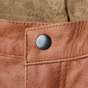 Pantalones Cortos de Cuero Holgados Personalizados, Estilo Casual, Vintage, Ecológicos, para Hombre - Product Image 4