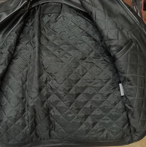 Veste moto décontractée en PU noir pour homme, col roulé, fermeture éclair, coupe ajustée, style hiver - Product Image 6