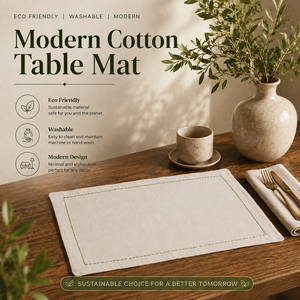 Premium Cotton Table <b>Mat</b> Luxury Design | Soft Fabric Heat Resistant Placemat | Non Slip Reusable Dining Table <b>Mat</b> Decor | 2026 - Product Image 3