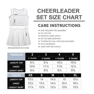 Conjuntos de Uniformes de Porristas para Niñas, Color y Logotipo Personalizados, Poliéster Sublimado Elástico, Impresión por Transferencia de Calor, Uniforme Escolar o de Club - Product Image 6