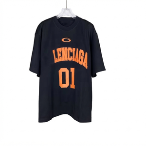 Camiseta Urbana de Manga Corta con Estampado Frontal Personalizado, 300g, Transpirable, de Seda/Algodón, Cuello Redondo, Corte Holgado para Hombre - Product Image 4