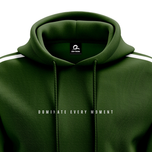 Sweat-shirt à capuche vert pour homme avec poche avant, broderie, écologique, respirant, coupe classique, décontracté, en polaire, pour l'hiver - Product Image 3