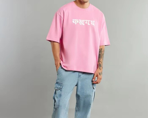 เสื้อยืดพิมพ์ลายพัฟฟ์ผู้ชายทรงโอเวอร์ไซส์ สตรีทแวร์ ผ้าคอตตอนหนา ทรงบ็อกซี่ พิมพ์ลายนูน 3 มิติ ไหล่ตก คุณภาพพรีเมียม - Product Image 4