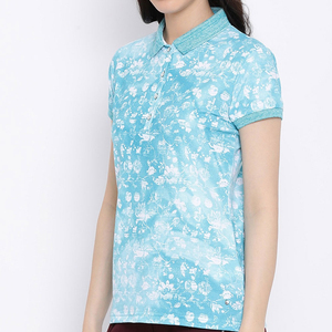 เสื้อโปโลพิมพ์ลายดอกไม้สำหรับผู้หญิงแบบ OEM แขนสั้น ทรงปกติ ระบายอากาศได้ดี ผลิตจากผ้าโพลีเอสเตอร์ 100% สวมใส่สบายๆ ในฤดูใบไม้ผลิและฤดูร้อน - Product Image 2