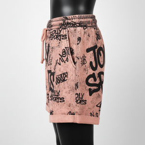 Shorts de mujer con lavado ácido, tela de algodón y poliéster de primera calidad, color vintage, estampado completo, logotipo personalizado, shorts de mujer con lavado ácido. - Product Image 3