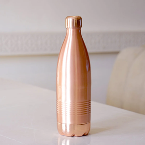 100% Pure Copper Water Storage <b>Bottle</b> Handmade Premium Drinking <b>Flask</b> Leak Proof Copper <b>Bottle</b> for Home Kitchen Office Gym - Product Image 1