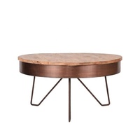 Jambes en épingle à cheveux en cuivre en métal robuste pour table basse sur trépied de meubles de maison modernes avec table centrale en bois
