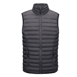 2026 Best <b>Men</b> Puffer Vest Stand Collar Zipper Closure Windproof Solid Color Casual Winter Outerwear 100% Polyester Fiber Filling - Product Image 1