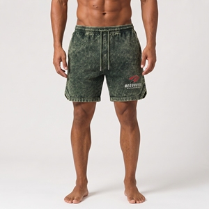 Pantalones Cortos para Hombre con Efecto Ácido, Tela Suave, Corte Relajado, Casuales de Verano, Estilo Lavado, Moda Urbana, Uso Diario - Product Image 1