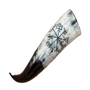 Corne à boire Viking la plus vendue avec support en cuir décoration polie pour Noël - Product Image 1