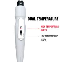 Ensemble de mini fers à repasser en plastique 240V pour vente en gros, DIY, OEM/ODM, avec pointe plate et pointes interchangeables, double température 150°C/230°C, et support pour patchwork et couture