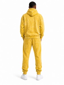 <b>Men</b> Acid Wash Sweat Suit Hoodie and Jogger <b>Pants</b> Set Oversized Casual Tracksuit for Gym Training <b>Running</b> and Streetwear Fashion - Product Image 4