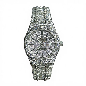 Reloj de Lujo Victoriano con Diamante Moissanite de 50.50 CT, para Hombre y Mujer, Caja de Acero, Resistente al Agua, Esfera de Cristal Digital Ronda - Product Image 1