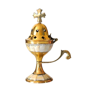 Incensario Religioso de Latón Ornamentado - Diseño Único de Madreperla - Quemador Devocional para Altar del Hogar - Artículo de Regalo de Lujo - Product Image 6