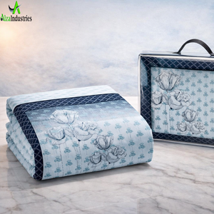 Elegant Blue Floral King Size Cotton Bedsheet <b>Set</b> | Digital Panel Print Soft <b>Bedding</b> <b>Set</b> with 2 Pillow Covers Luxury Home Decor - Product Image 4