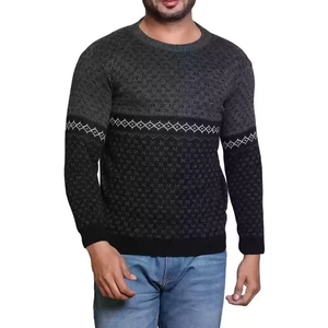 Pull en tricot à col en V pour homme, couleur unie, manches longues, vêtement décontracté d'hiver, 100% coton, anti-rides, respirant - Product Image 6