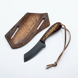 Couteau utilitaire de chasse en acier à haute teneur en carbone, revêtement poudré, manche en résine en forme de cône de pin, lame fixe pour activités de plein air, camping, bushcraft, survie - Product Image 3