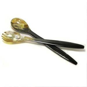 Natural Buffalo Horn <b>Spoon</b> Eco Friendly Durable Reusable Table Top <b>Serving</b> <b>Spoon</b> for Home Hotel Restaurant - Product Image 1