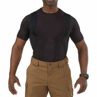 T-shirts tactiques pour hommes à manches courtes, col ras du cou, avec poche holster dissimulée pour armes à feu