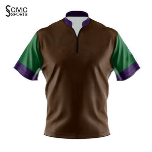 High Quality Unisex Custom Team Logo 100% Polyester Breathable <b>Bowling</b> Jersey Dye Sublimated - Product Image 1