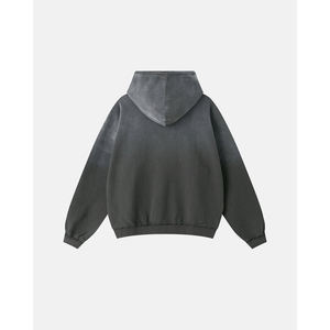 Sudadera con capucha estilo urbano de alta costura OEM, corte cropped y holgado, con efecto vintage, degradado y desgastado, Colección Otoño 2026 - Product Image 6